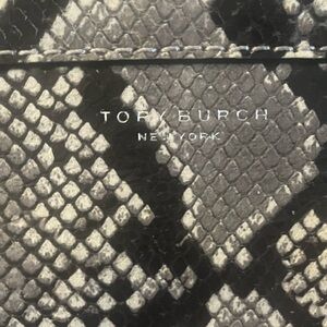 Tory Burch gray and black snake skin purse